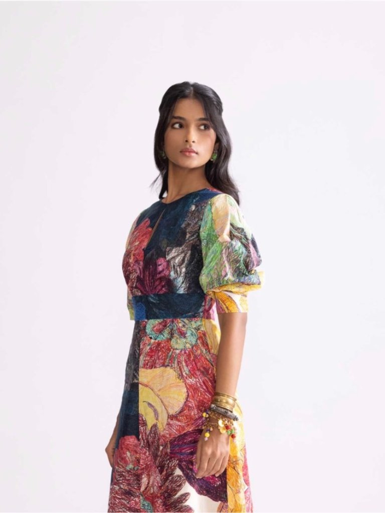 Nwt Saaksha & Kinni Daisy Print Floral A Line Maxi Dress Size S — image 2 of 8